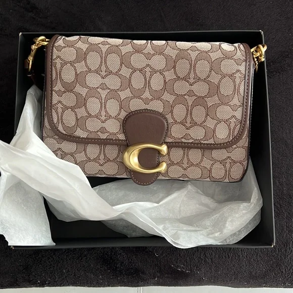 Coach Tabby Signature Jacquard Shoulder Bag in Oak Maple - Picture 8 of 15